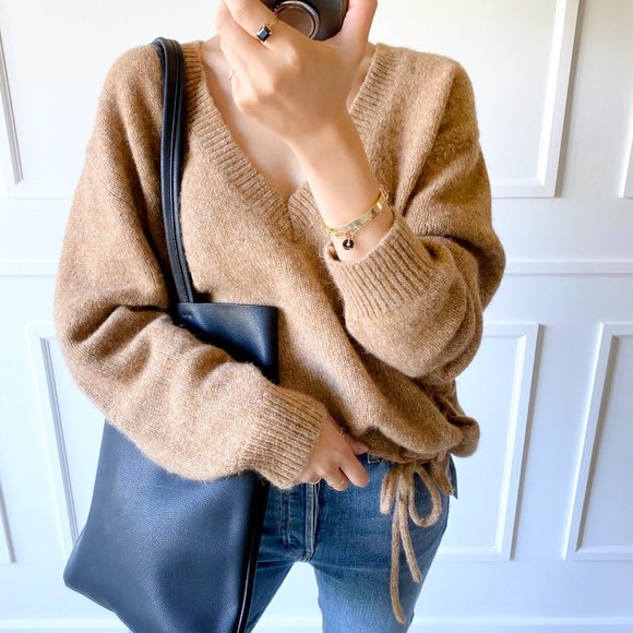 The Ava Genuine Leather Tote - Black - Picture 12 of 14